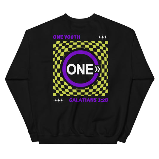 One Youth Checkered Crew Neck Sweatshirt